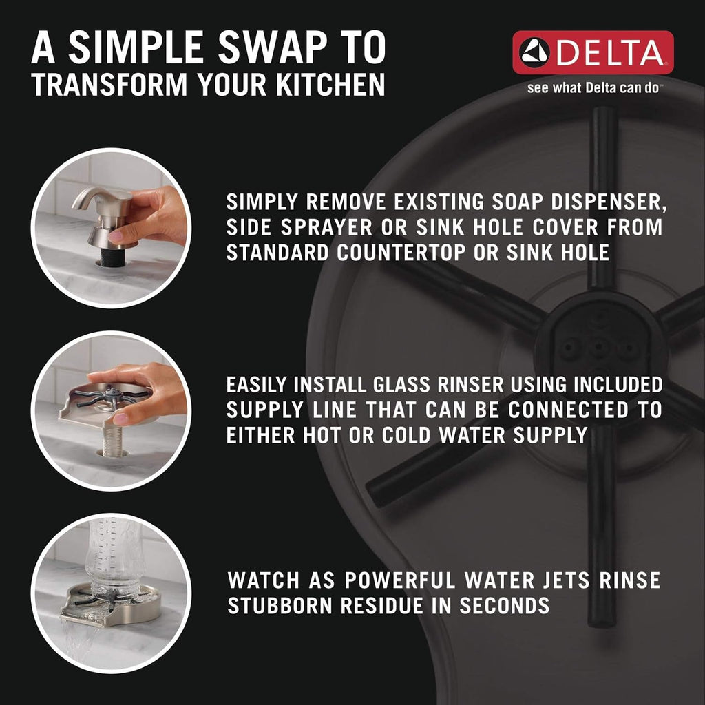 Faucet Glass Rinser for Kitchen Sinks, Kitchen Sink Accessories, Bar Glass Rinser, SpotShield Stainless GR150-SP