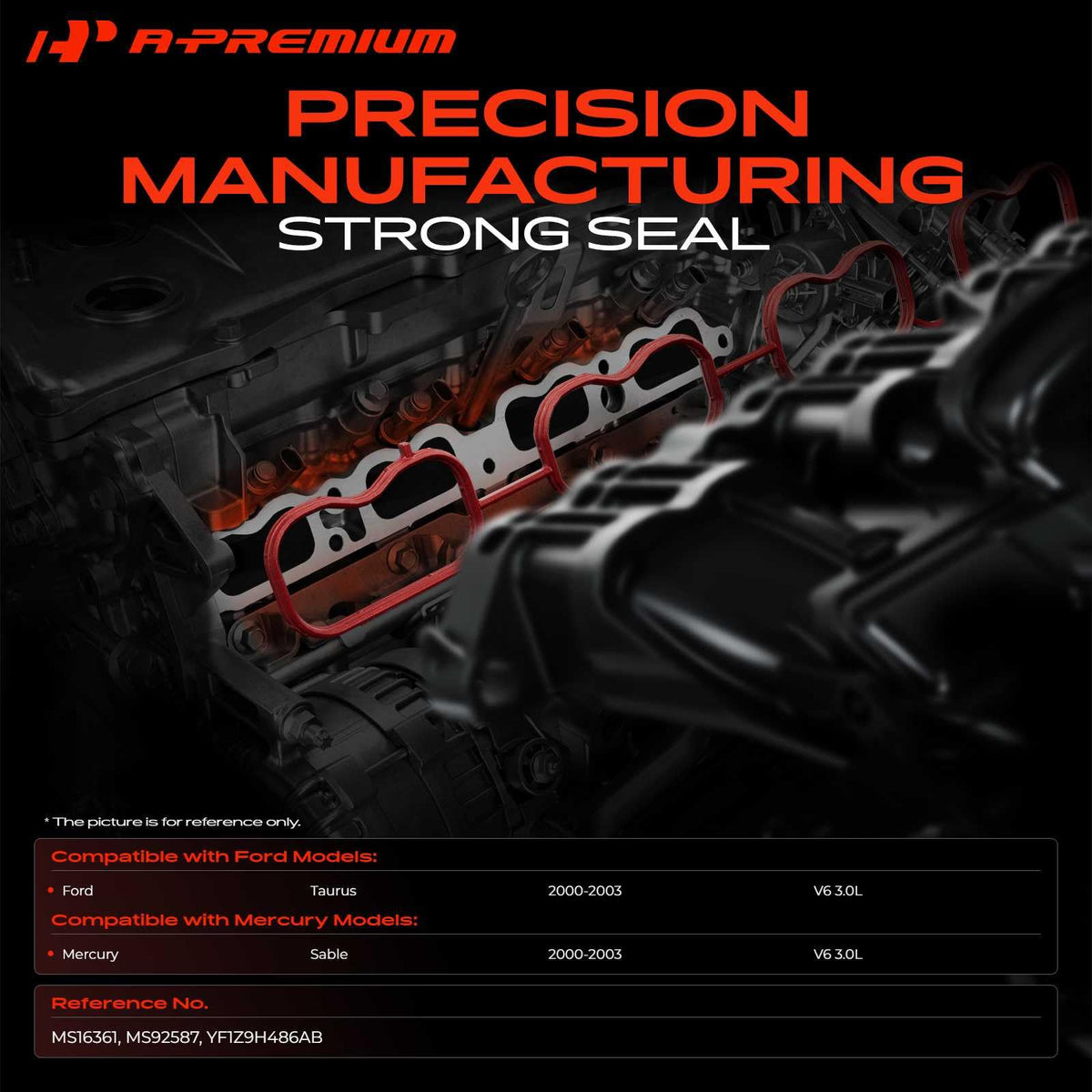 A-Premium Upper Fuel Injection Plenum Gasket Set Compatible with Ford