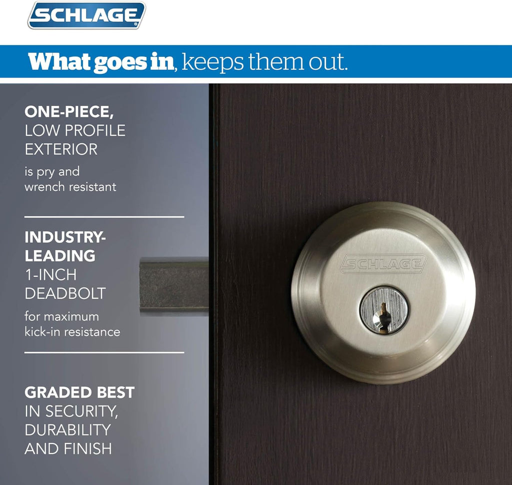 FB50N V GEO 505 B60 Single Cylinder Deadbolt and F51 Keyed Entry Georgian Knob Keyed Alike, Bright Brass Finish