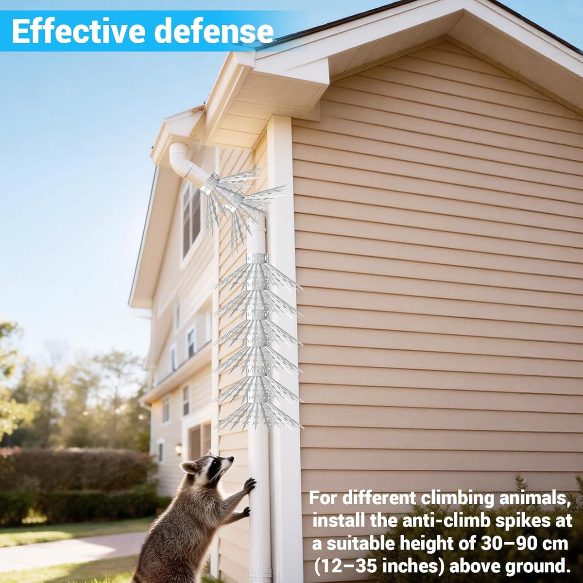 80 Inch Bird Spikes Squirrel Proof Baffle for Bird Feeder Pole, Outdoor Anti Climb Spikes for Fence, Tree, Wall