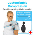 Shoulder Ice Pack Brace - Cold Reusable Cool Gel Wrap, Hot