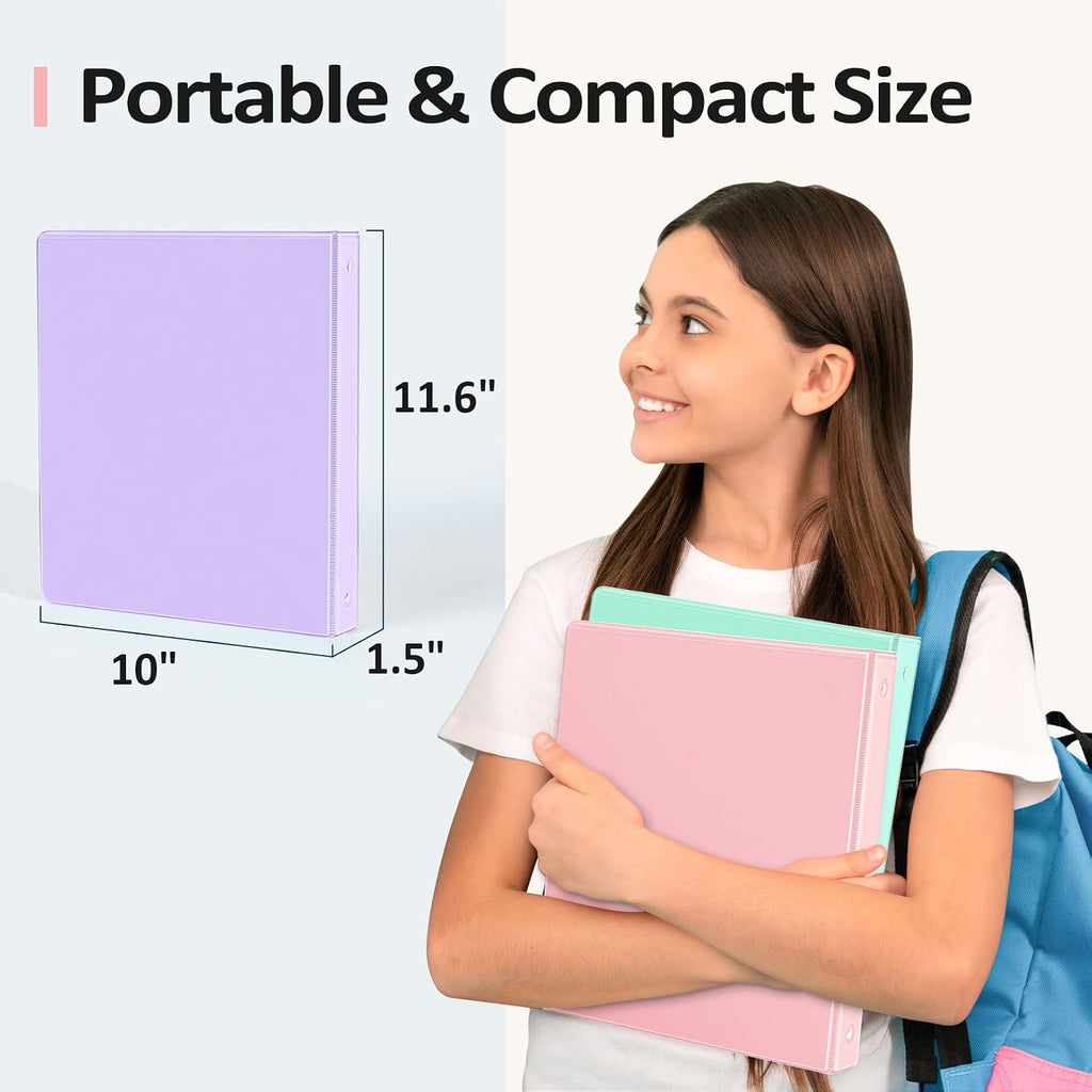 BinderX 3 Ring Binder 1 Inch, 1" Clear View Binder, Pink, Letter / A4 Size | Extra Durable, PVC-Free, Customizable