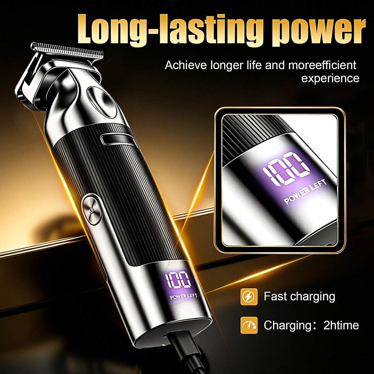 6 in 1 Beard Trimmer for Men Rechargeable with LED Display