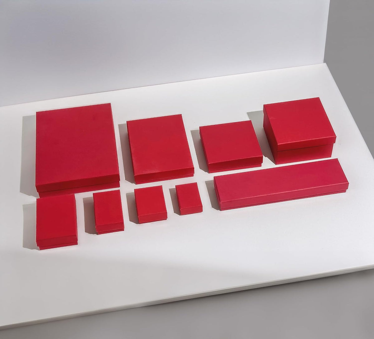 TheDisplayGuys 25 Cardboard Jewelry Gift Boxes with Inserts - Matte Red