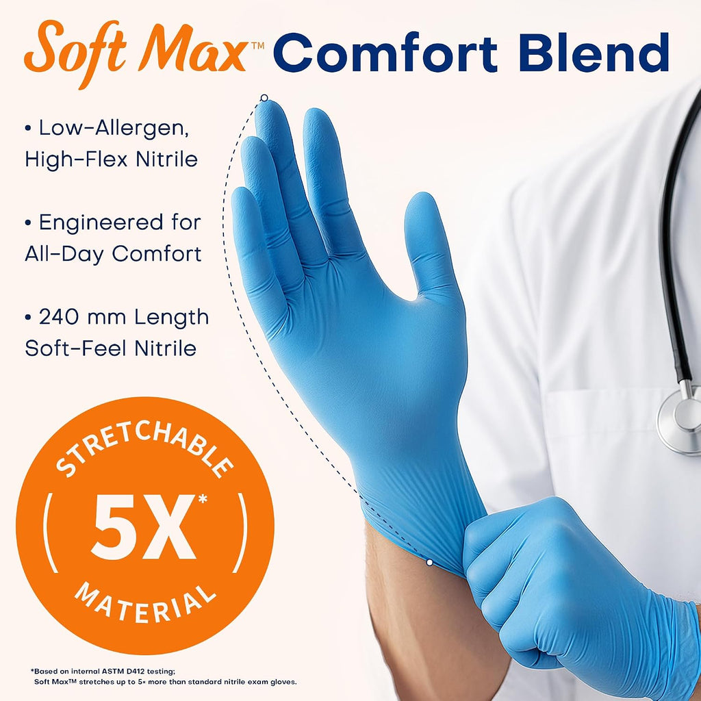 Medical Soft Max Nitrile Exam Disposable Gloves Powder-Free 1000Ct
