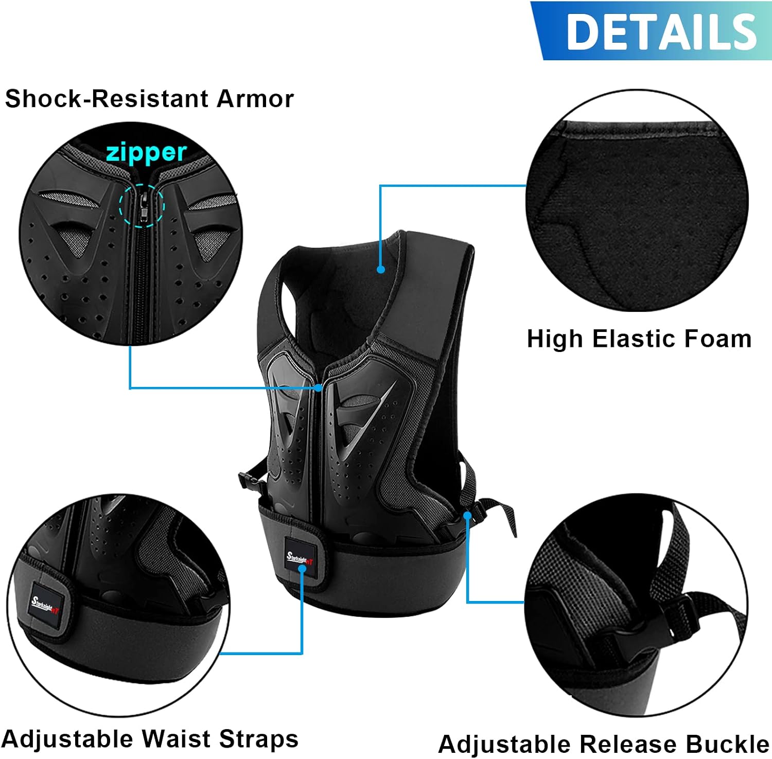 Kids Motorcycle Chest Protector Dirt Bike Youth Riding Spine Back Armor Protection for Motocross Cycling