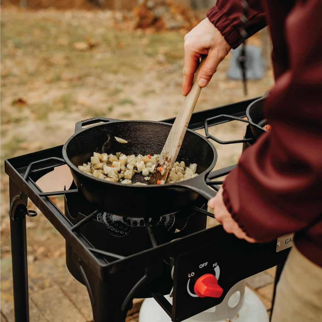 Propane Double Burner Two Burner Camp Stove Outdoor High Pressure Propane 2 Burner Adjustable PSI Regulator and 4ft
