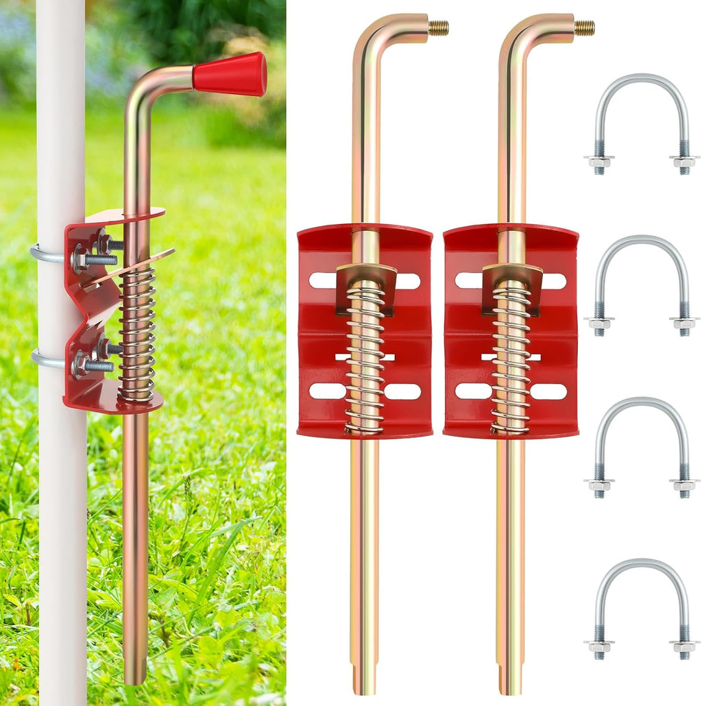 2 Pack 18 Inch Farm Gate Latch Farm Anchor Cane Bolt Livestock Fence Drop Rod Stop Tube Gate Stop for Farms Pastures