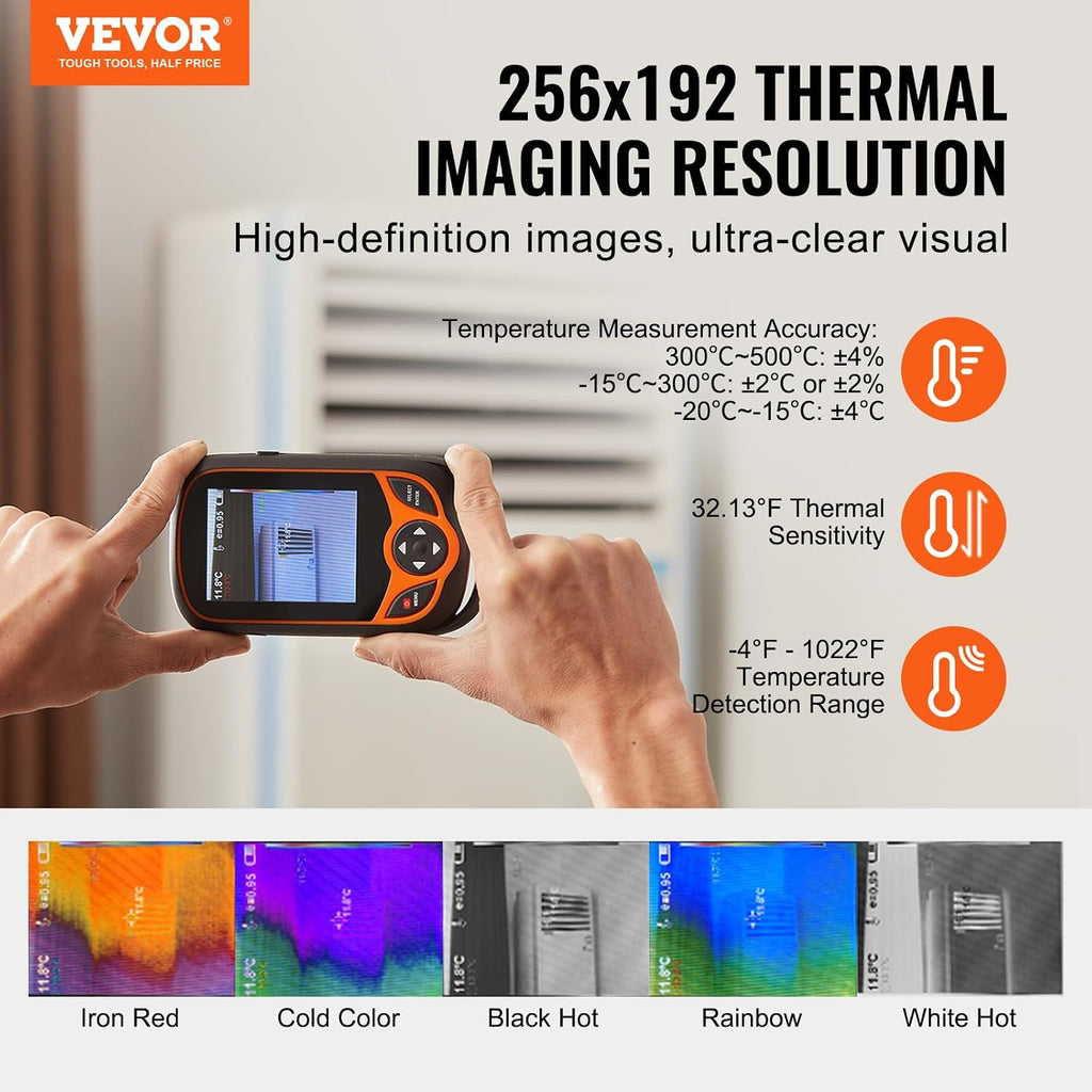 Thermal Imaging Camera, 256 x 192 IR Resolution Pocket Infrared Thermal Imager with WiFi, 25Hz Refresh Rate Thermal