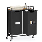 Laundry Sorter 2 Section, Rolling Cart with Shelf 29 Gal. (110 L)