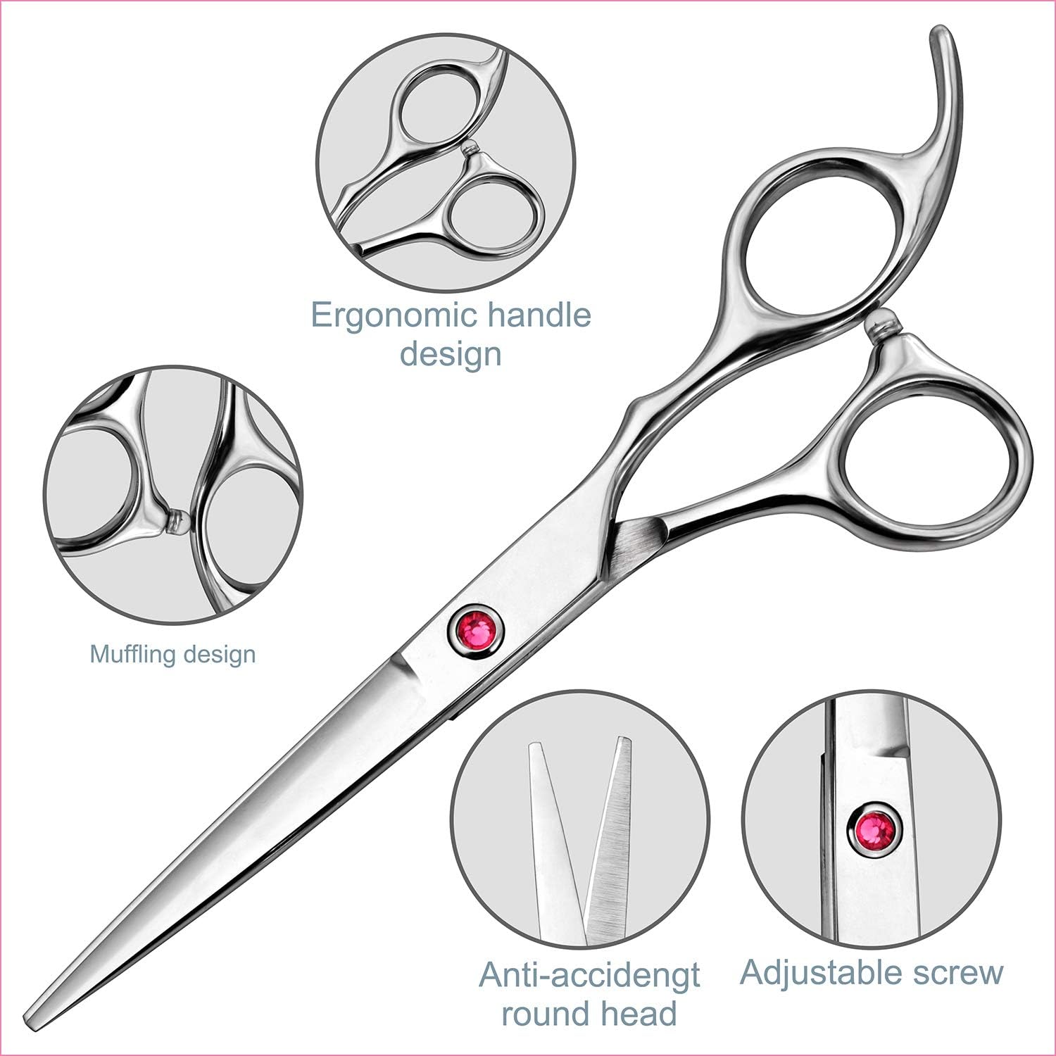 Professional Barber Scissors - Thinning Shears for Men & Women, Salon Hair Trimming Kit with Scissors Set