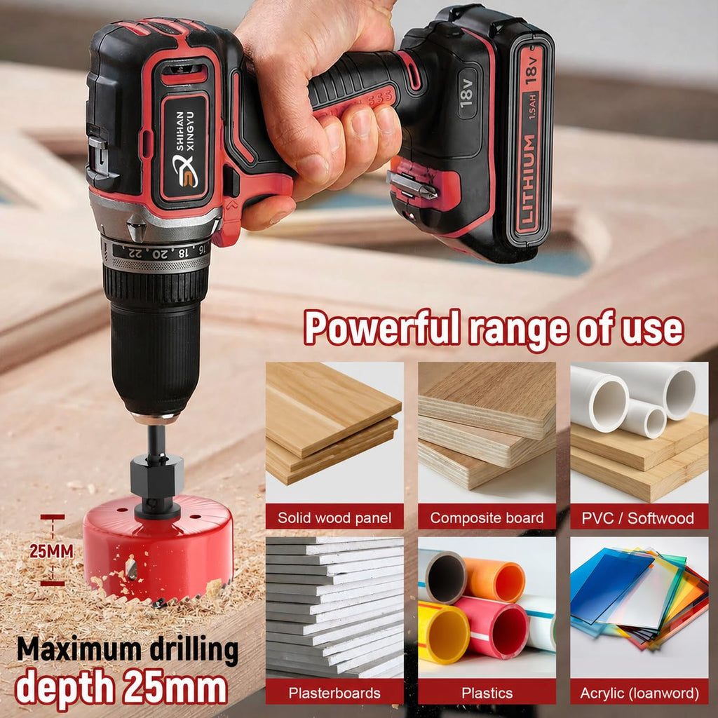 7-Piece Hole Saw Kit with Mandrel for Softwood and PVC