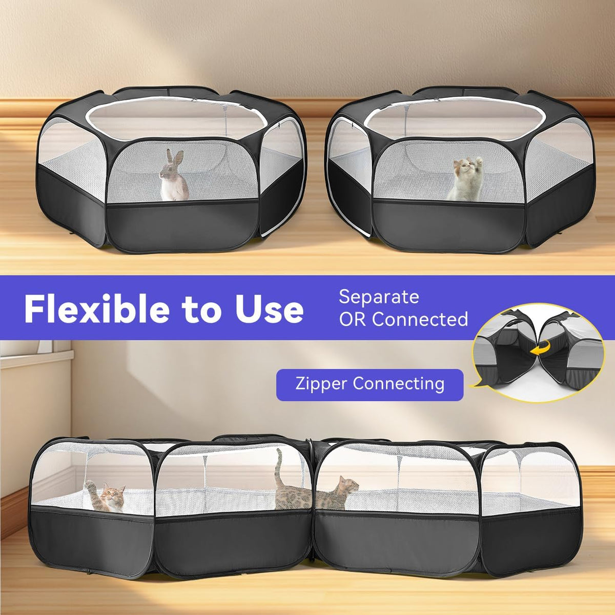 Small Animals Playpen, Large Chick Brooder with Zipper Splicing