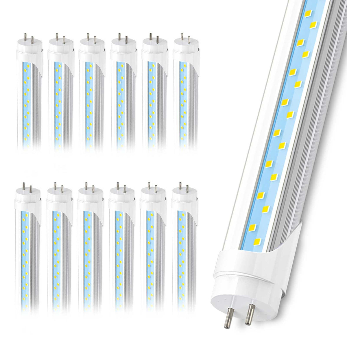 3FT T8 LED Tube Light, 6000K Cool Bright White, 12 Pack