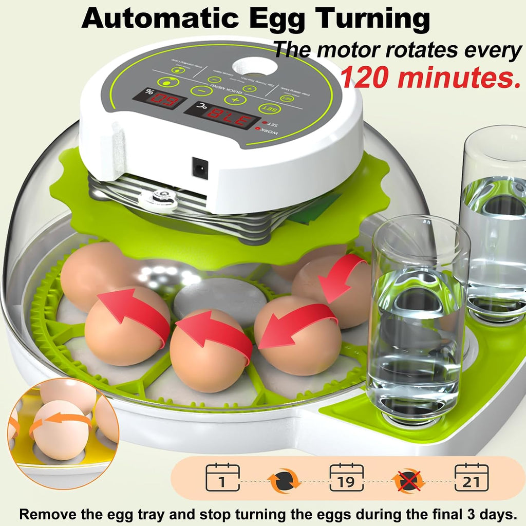 8-30 Egg Incubators for Hatching Eggs, Chicken Egg Incubator with Automatic Egg Turning, Temperature Control &