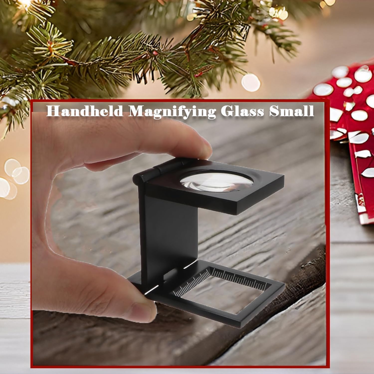 10X 28MM Pocket Magnifier Small Folding Jewelers Loupe | Three-folding Magnifying Glass with storage bag, mini