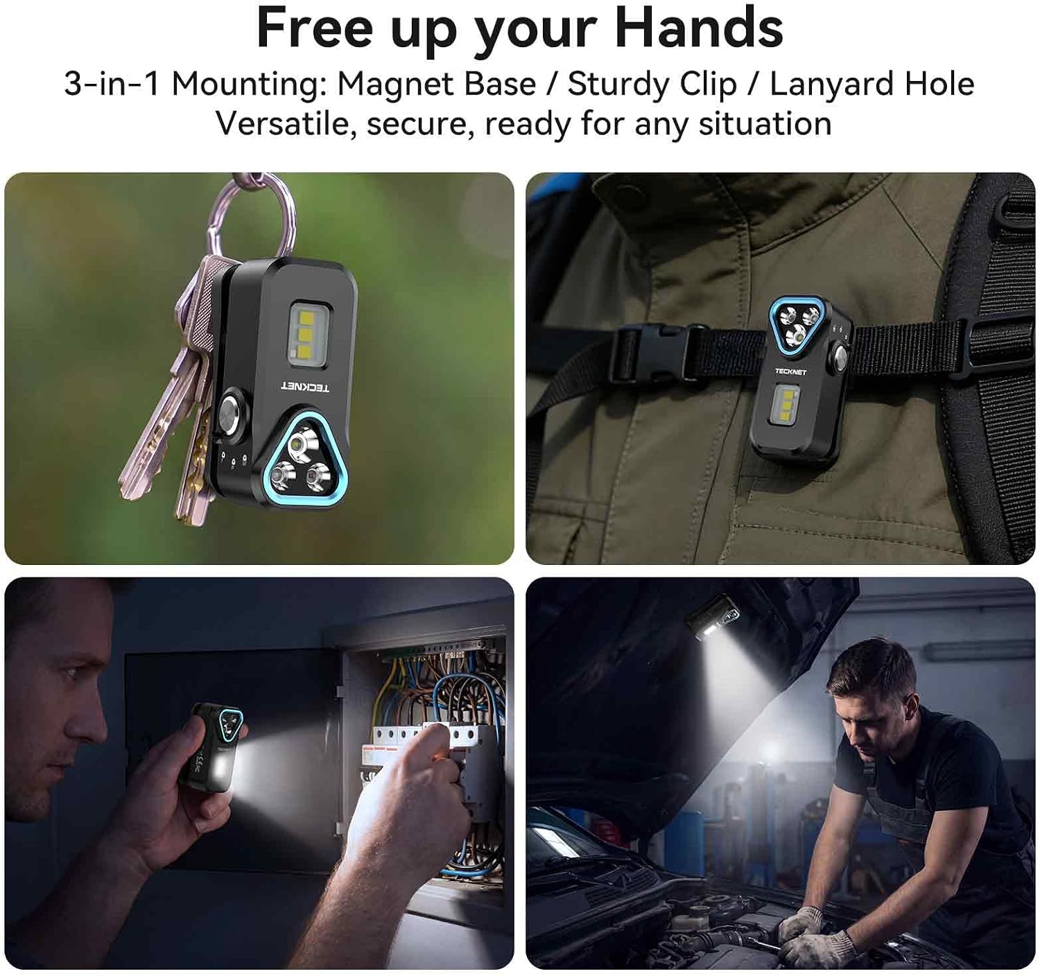 EDC Flashlight Clip-on Light, Rechargeable Mini Pocket Flashlight | 650 Lumens, 7 Lighting Modes, Magnetic Flash