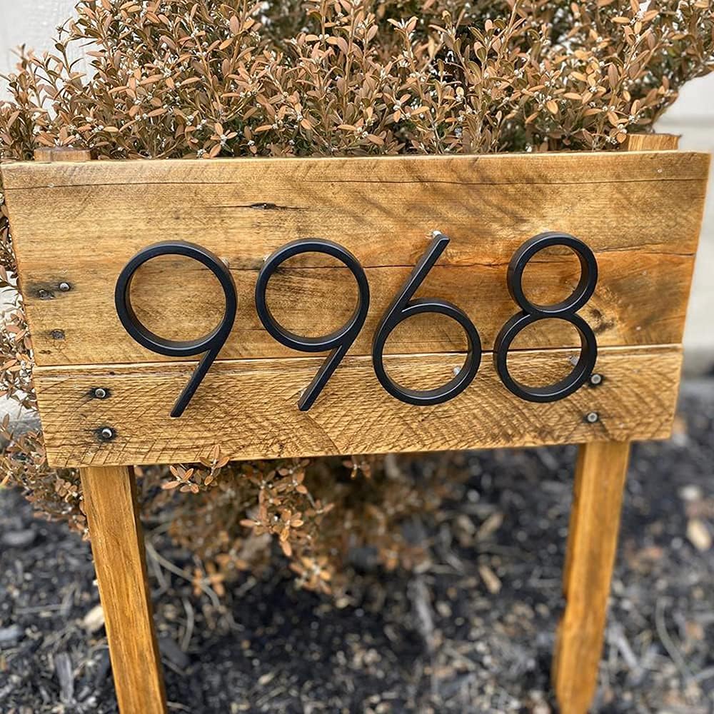 5" Stainless Steel Floating House Number, Metal Modern House Numbers (2) | Outdoor Signs, Mailbox Decor Number for