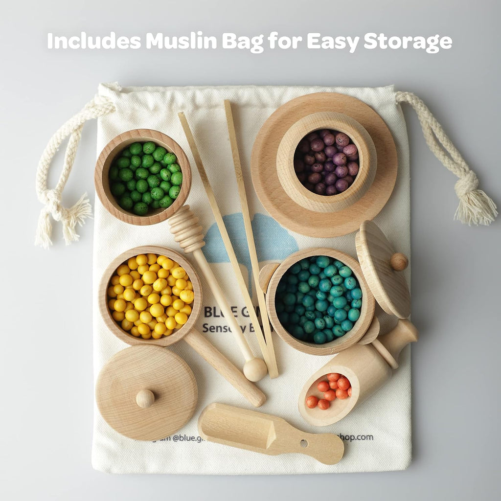 Sensory Bin Tools – Montessori Fine Motor Skills Learning Set for Toddlers and Kids Pretend Play [9 PC] Kitchen