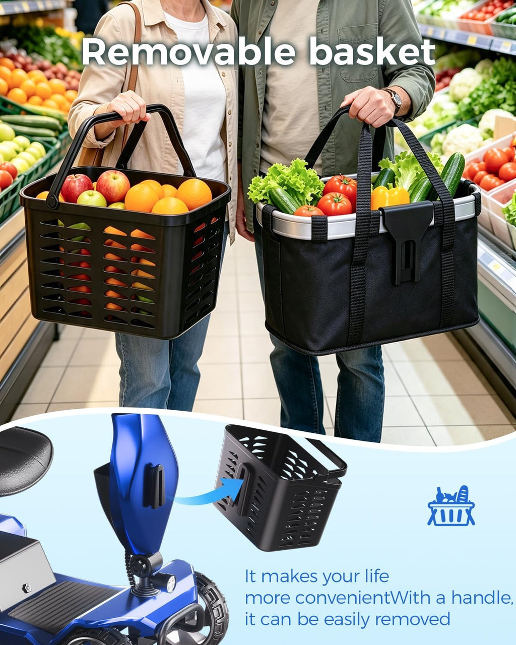 Foldable Mobility Scooters for Seniors,330LBS Capacity,15.5-Mile Range,4 Wheel Lightweight Mobility Scooters for