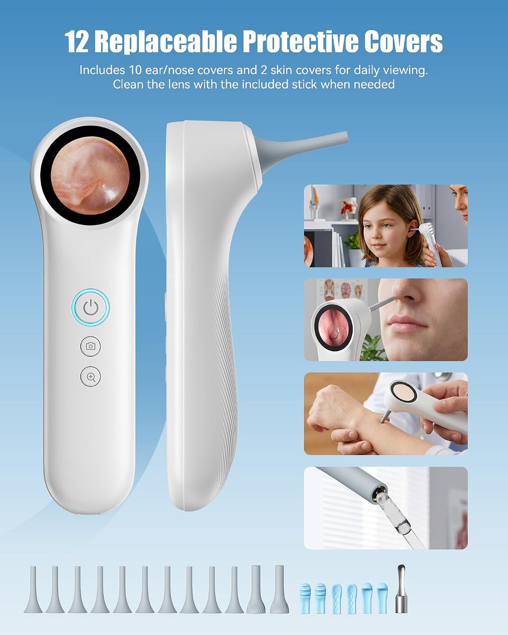 Otoscope Ear Camera with Light, Ear Wax Removal Camera for Adults Kids