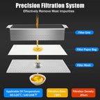 55L/14.5Gal Mobile Fryer Filter, 550W Commercial Fryer Filter Machine Cart, Stainless Steel Oil Filter Machine