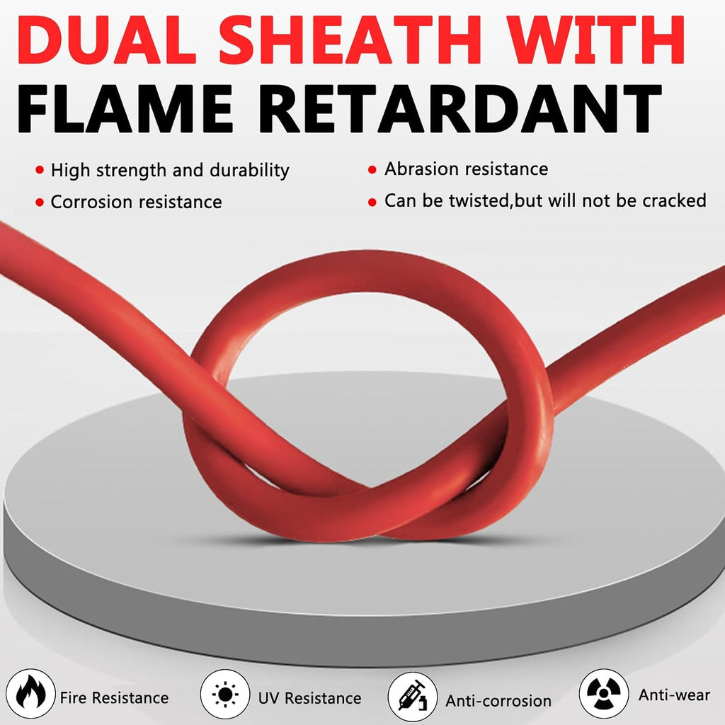 2x30 Feet Solar Panel Extension Cable- 10AWG Solar Cable Solar Panel Cable with Female and Male Waterproof Connectors