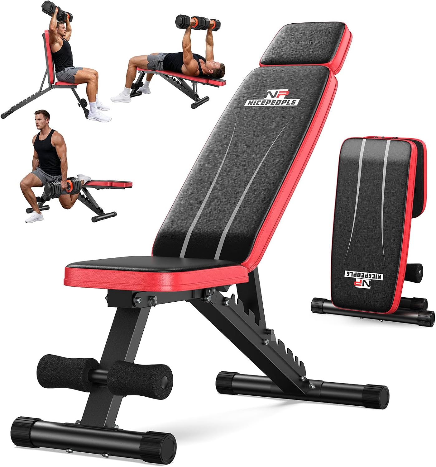 Adjustable Weight Bench for Home Gym, 660LBS Capacity Workout Bench with 8 Backrests for Chest Shoulders Arms