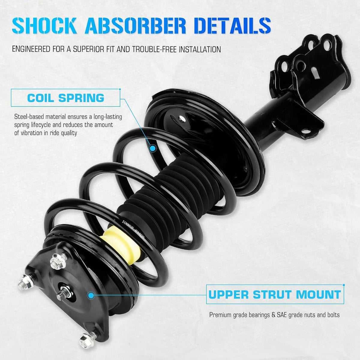 Front Struts Shocks w/Coil Springs for Hyundai Elantra 2007-2010, Strut Shock Absorbers Assembly 2008 2009 Replace for 172305 172306 1333355L 1333355R