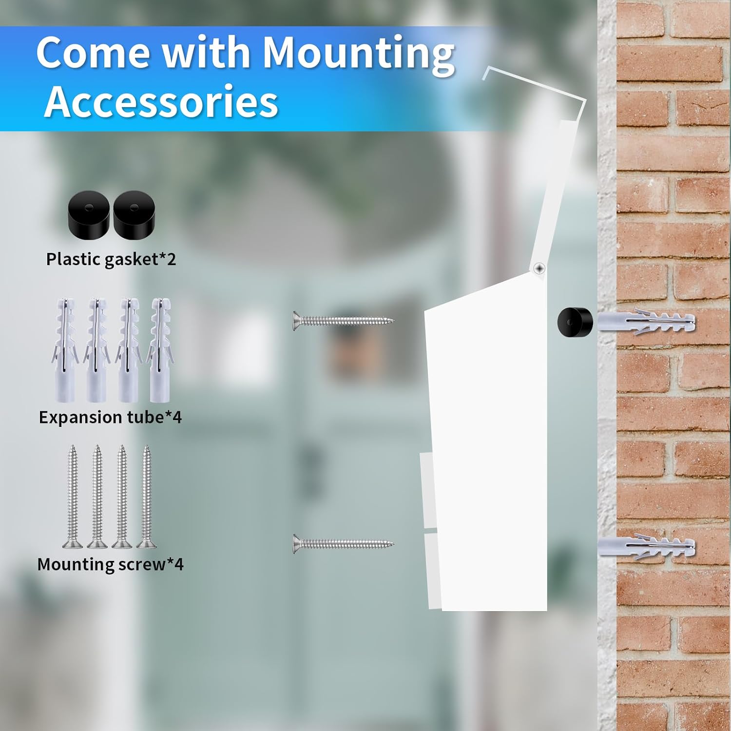 Wall-Mount Mailbox White | No Lock Rust-Resistant Large Capacity Mailbox, Modern Drop Mailboxes for Outside