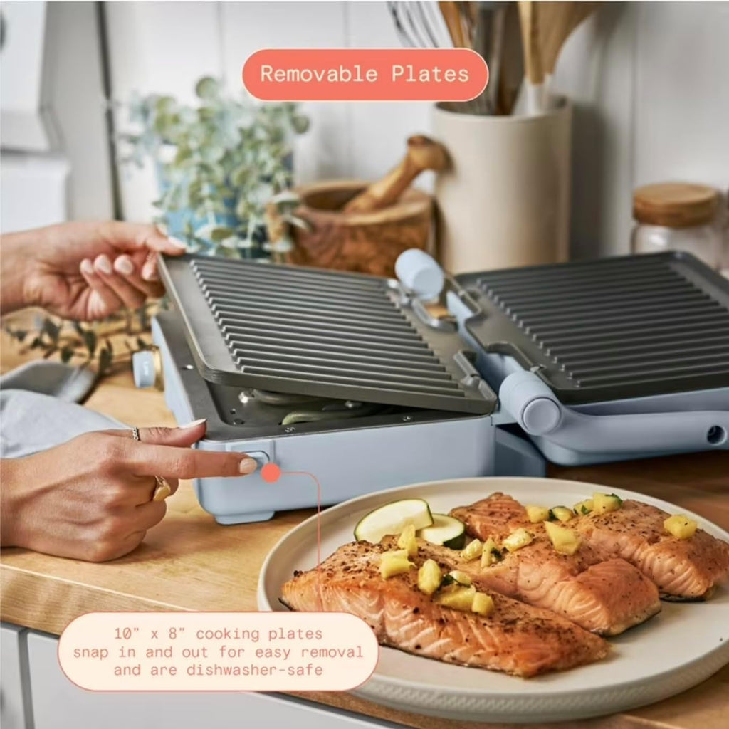 Smokeless Grill 2 in 1 Panini Press Cornflower Blue by Drew Barrymore