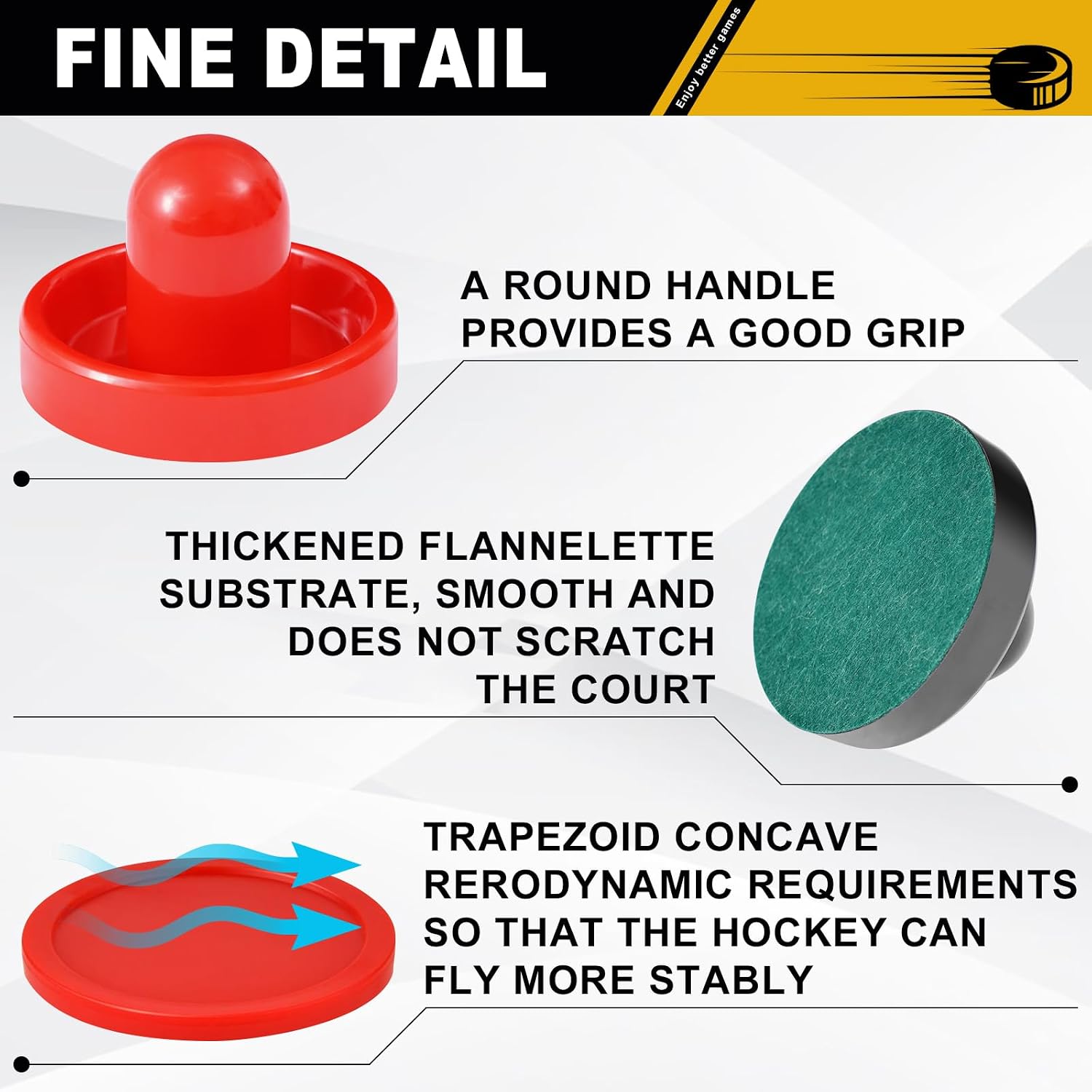 Air Hockey Pushers and Air Hockey Pucks | Indoor Games Goal Handles Paddles Replacement Accessories Set for Game