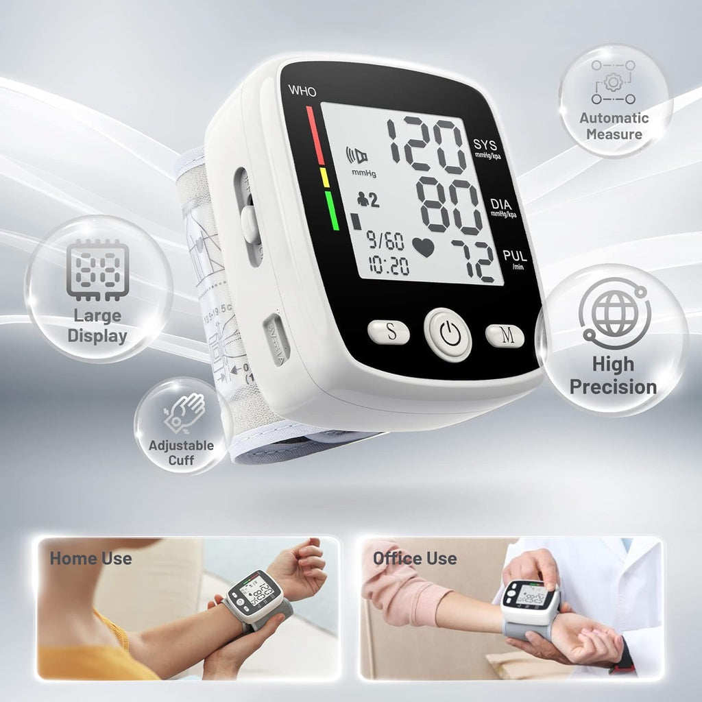 FDA Cleared Blood Pressure Monitor Wrist BP Machine for Home Use