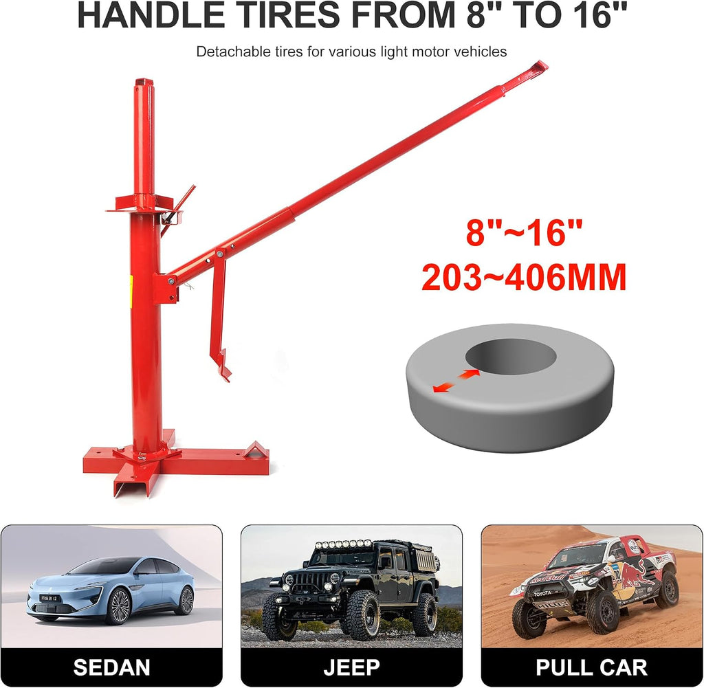 Manual Tire Changer, Portable Hand Bead Breaker Mounting Tool for 8" to 16" Tires, Compatible for Car Truck Trailer
