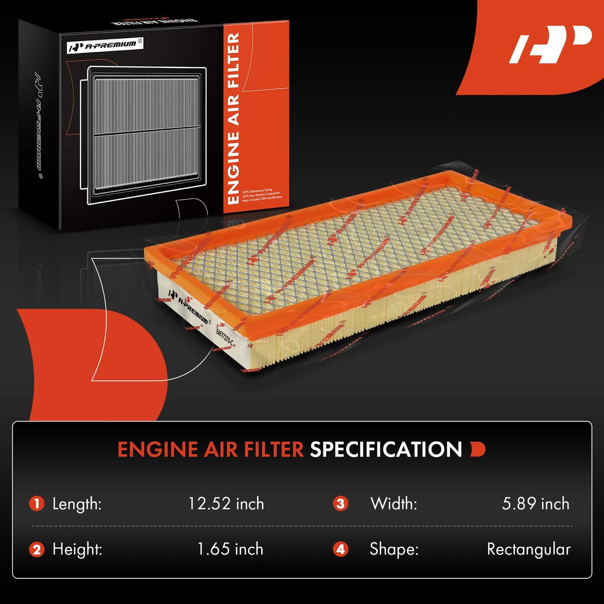 A-Premium Engine Air Filter Compatible with Ford & Mercury