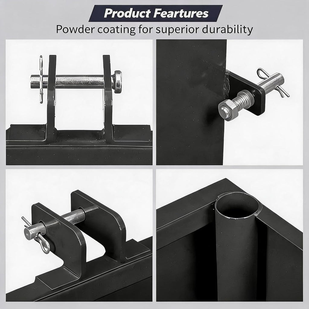 Heavy Duty 3 Point Ballast Box, 800 lbs Capacity, 5 cu.ft Steel Tractor Ballast Box Black, Fits Category 1 Tractor
