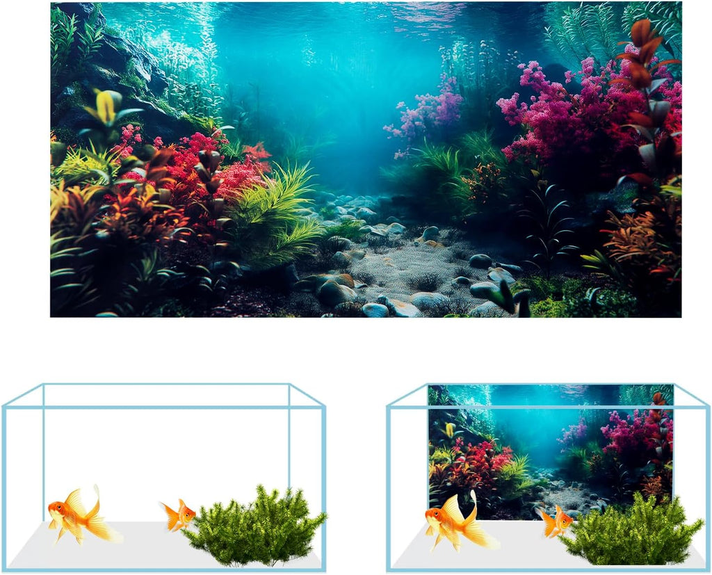 3 Pack Aquarium Background, 36x18 inch Polyester Aquarium Background
