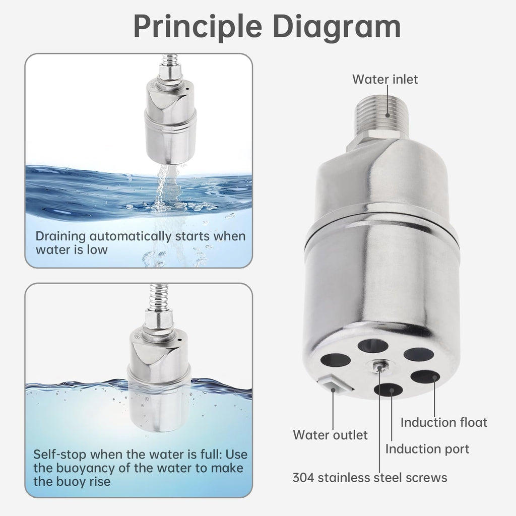 1/2'' Float Valve Automatic Water Level Control Valve 3/4'' 1'' with Hose