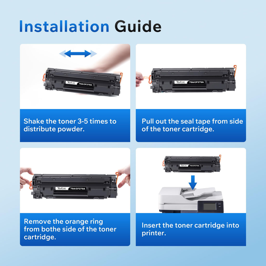 Compatible Toner Cartridges for HP 79A CF279A 4-Pack Replacement