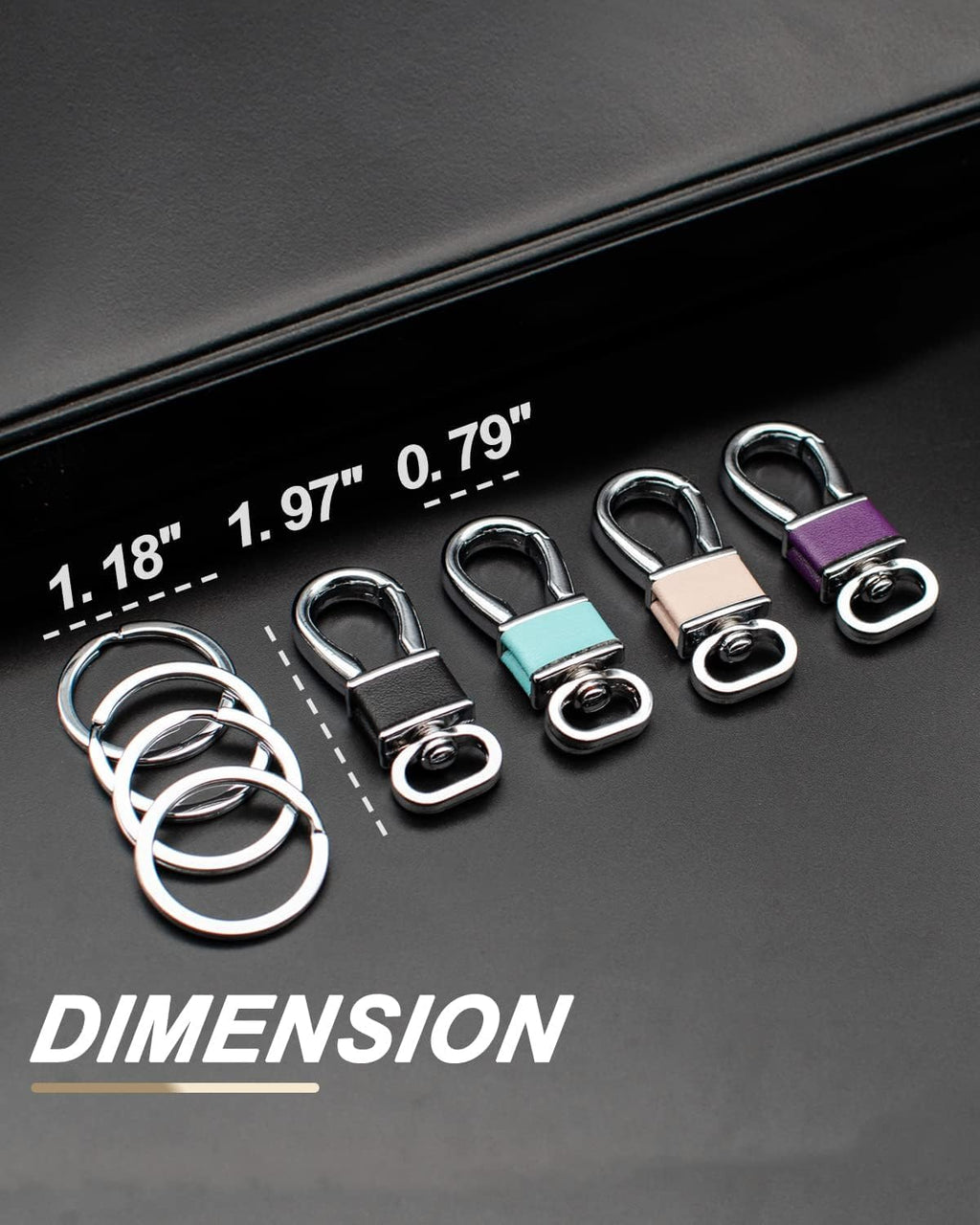 4 Pack Metal Carabiner Keychain Key Clip Hook, 4 Key Rings Car Key Chain Clips Ring Holder Organizer for Men and