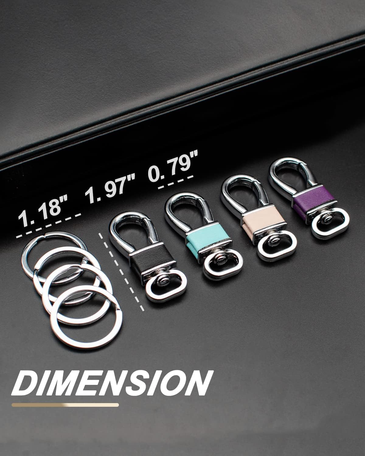 4 Pack Metal Carabiner Keychain Key Clip Hook, 4 Key Rings Car Key Chain Clips Ring Holder Organizer for Men and