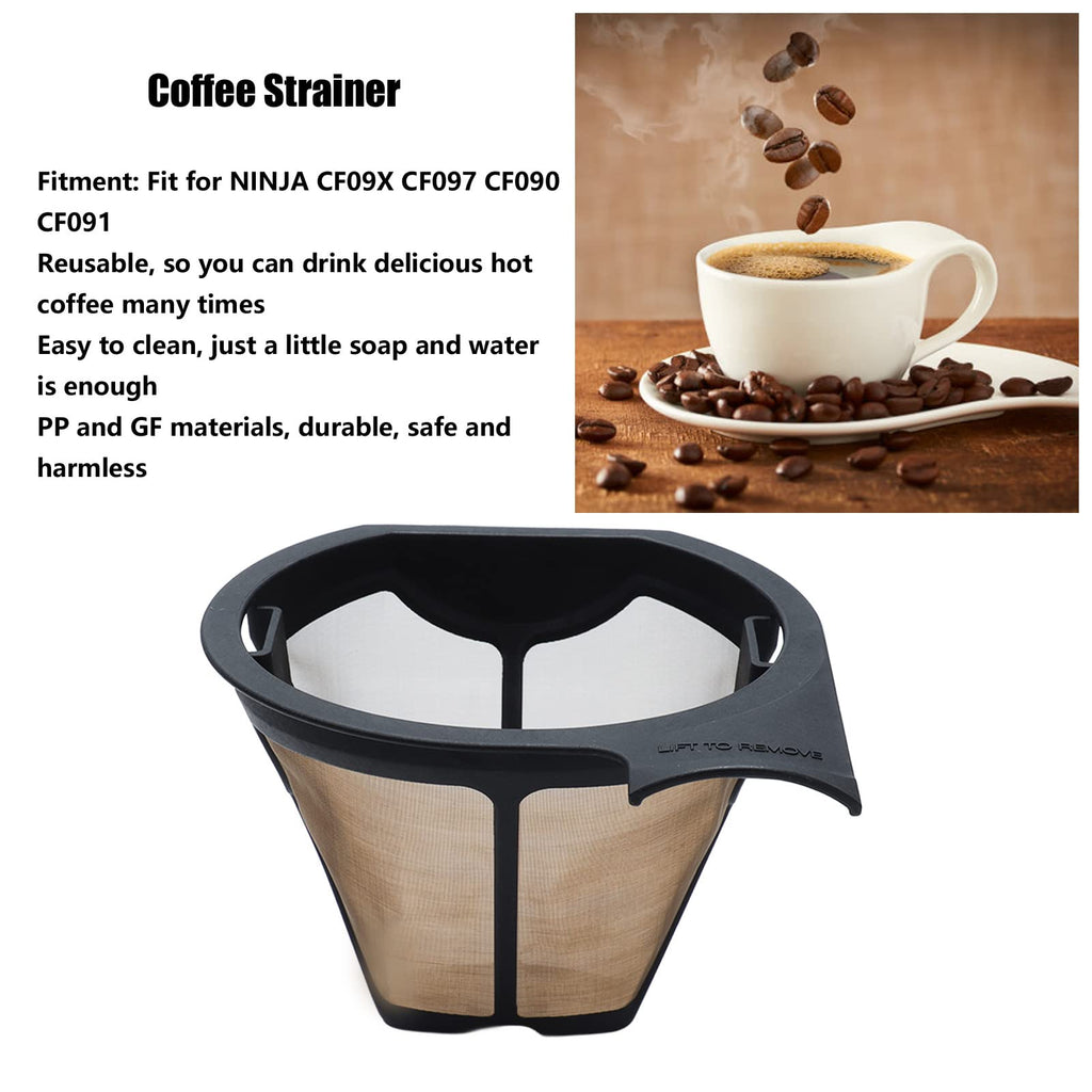 Coffee Filter Screen Replacement Washable Reusable Coffee Strainer for NINJA CF097 CF090 CF091