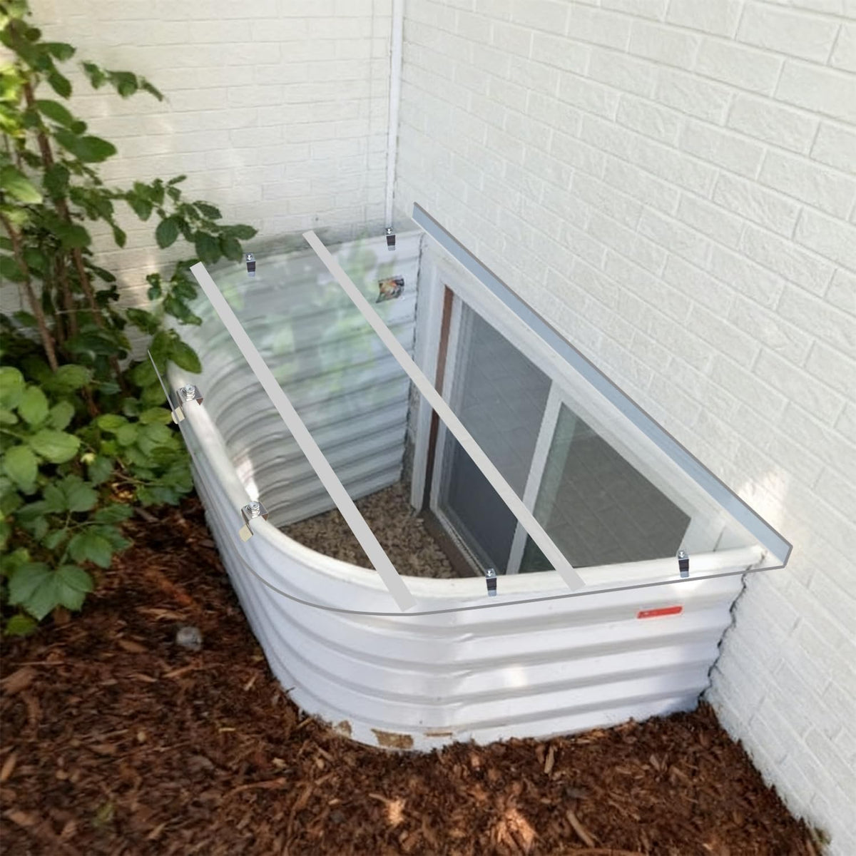 54" x 38" Crystal Clear Window Well Cover Outside - Waterproof, Heavy-Duty Polycarbonate, Keep Basement Dry
