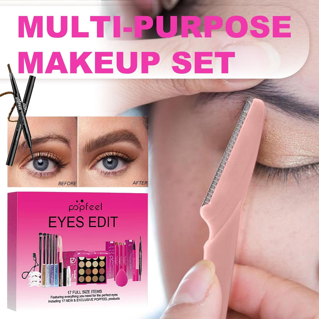 Eyes Makeup Sets Makeup Kits for Teens,with 16 Colors Eyeshadow Palette,Makeup Brushes,Eyeshadow Stick,Eyebrow