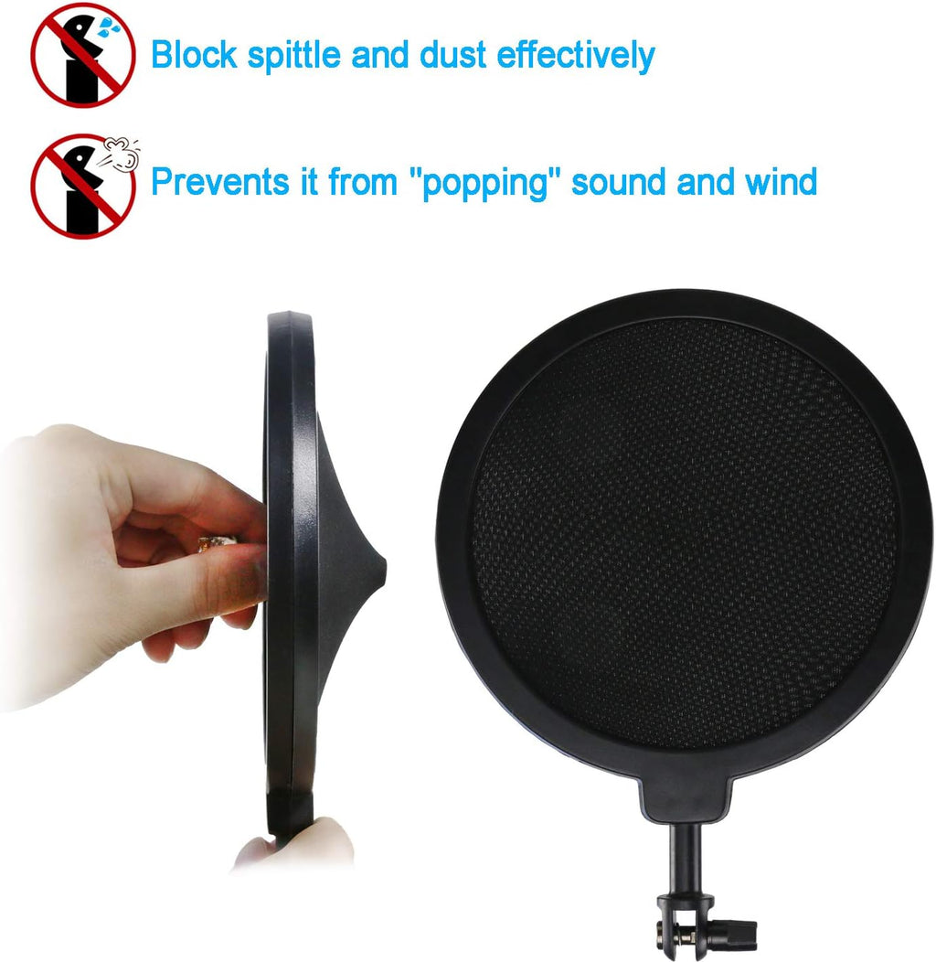 ATR2500X Shock Mount with Pop Filter, Windscreen and Shockmount to Reduce Vibration Noise Matching Mic Boom Arm Stand