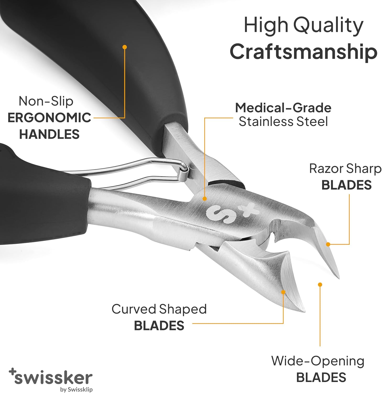 Swissker by Swissklip Heavy Duty Toenail Clippers for Men and Women – Professional Ergonomic Large Toe Nail Cutter &