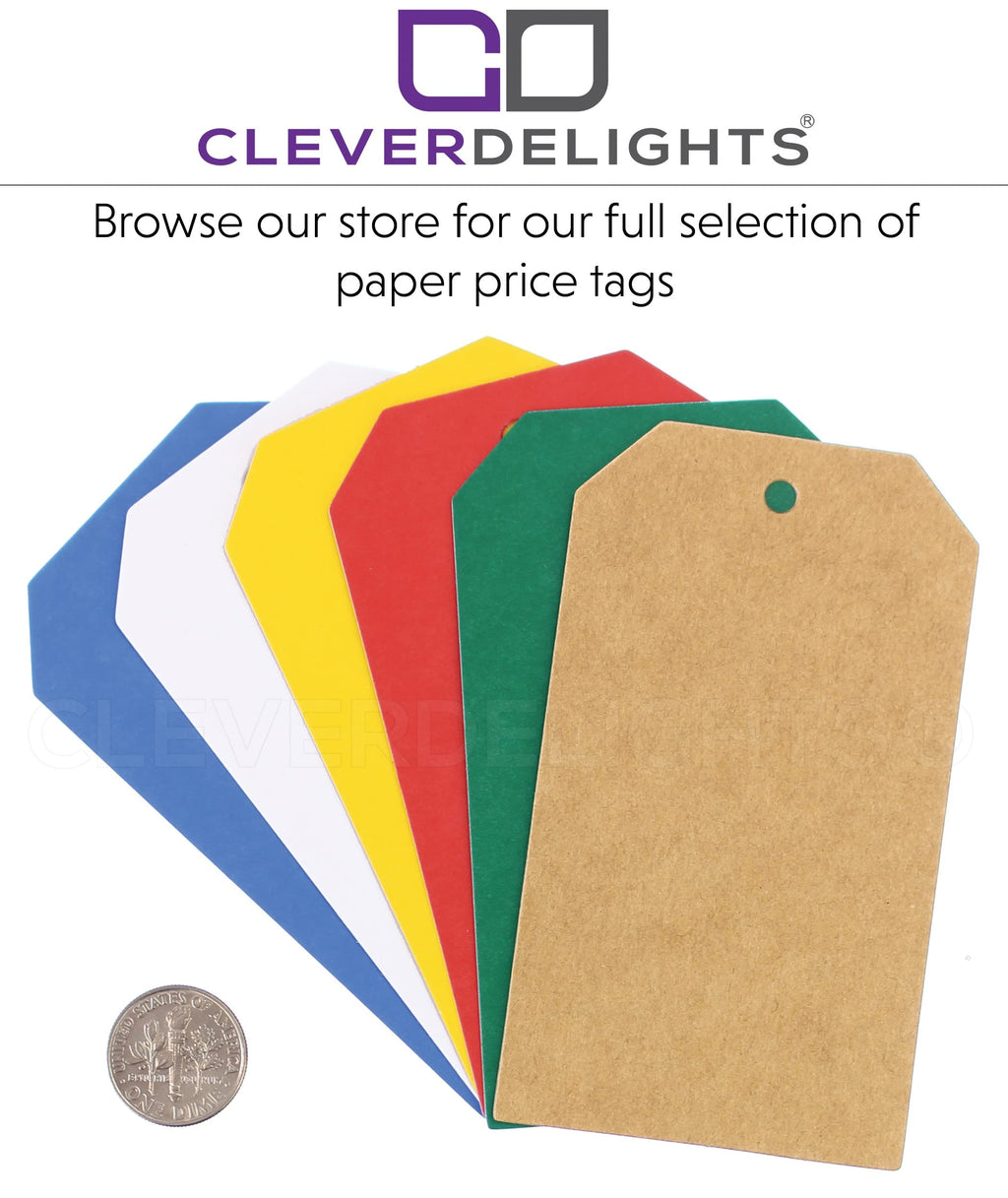 White Price Tags - 2" x 3.5" - 100 Pack - Paper Gift Tag