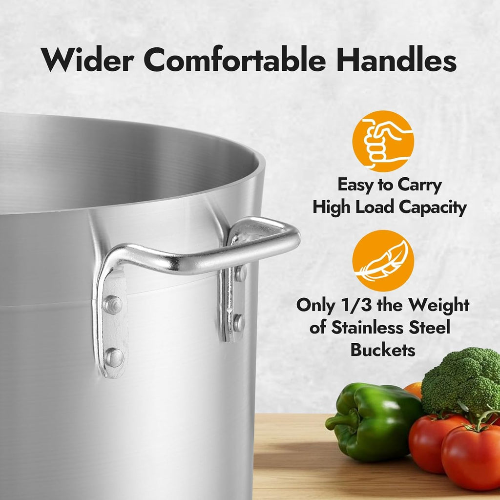 40 Quarts Aluminum Stock Pot with Lid, Heavy Duty Commercial Grade Large Capacity Cooking Pot for Boiling, Stewing