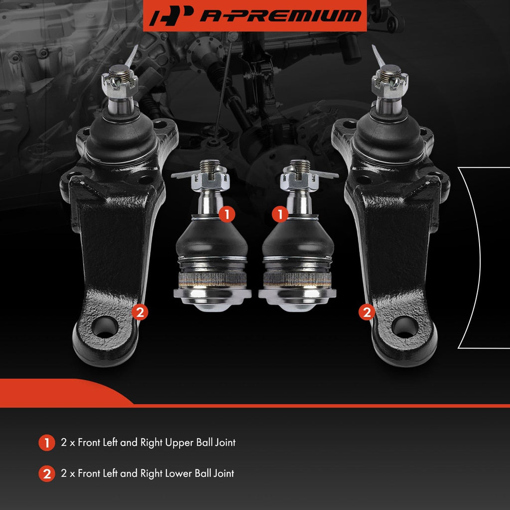 A-Premium Front Upper & Lower Ball Joint Kit, Compatible with Toyota