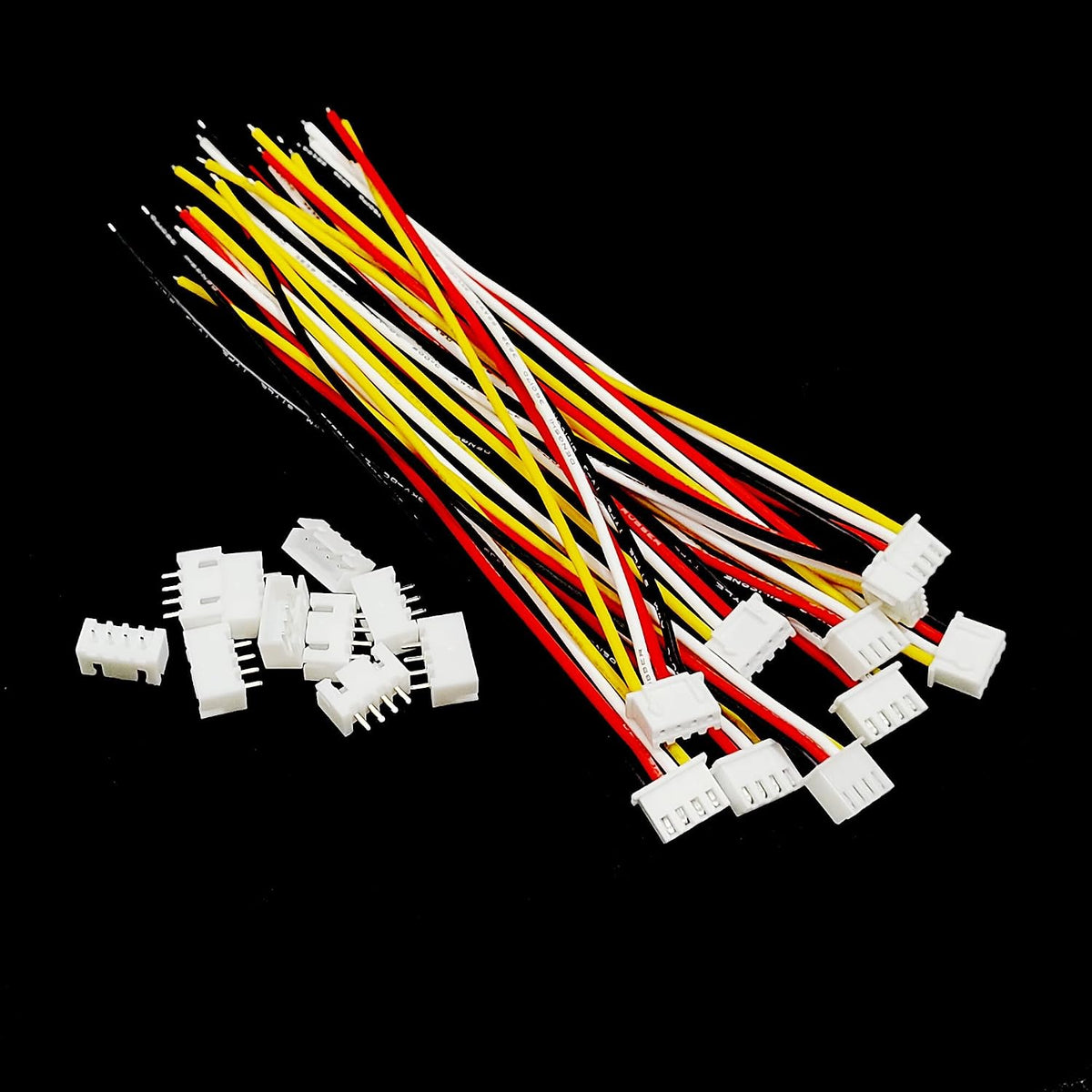 10 Sets Jst Xh 2.54mm 4 Pin Plug Male Connector with 150mm Soft Silicone Wire & XH2.54 4P Female Connector